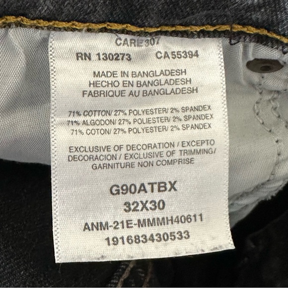 Wrangler Mens Athletic Fit Stretch Jeans in Black Charcoal Size 32 - Picture 9 of 9